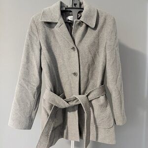 Calvin Klein Angora Wool Blend Belted Coat